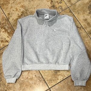 Nike Men's Zip-Up Sweater in Light Gray